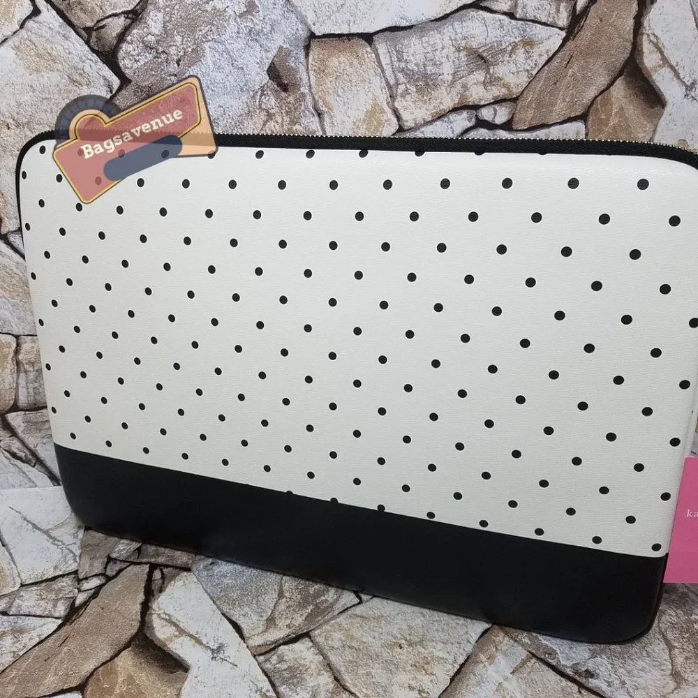 Minnie Mouse Universal Laptop Sleeve Polka Black Dot White Disney Kate Spade
